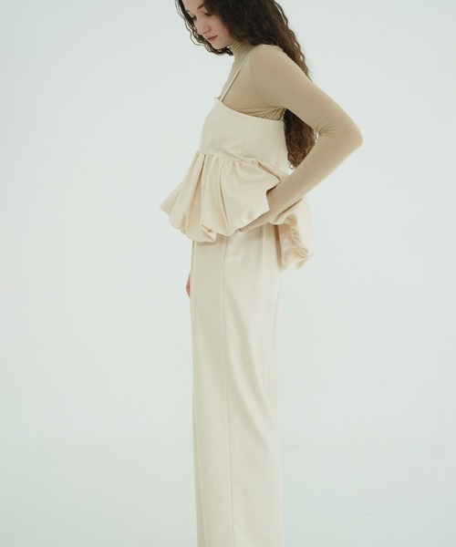 CLANE（クラネ）の「PEPLUM LAYERED ALL IN ONE（つなぎ/オールインワン・レディース・アイボリー/ブラック・0/1/2）」の13枚目の写真