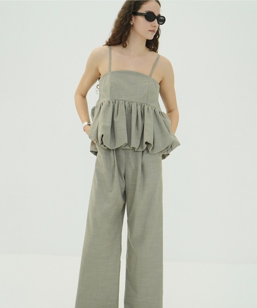 CLANE（クラネ）の「PEPLUM LAYERED ALL IN ONE（つなぎ/オールインワン・レディース・アイボリー/ブラック・0/1/2）」の18枚目の写真