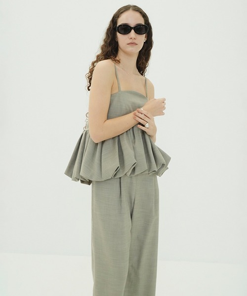 CLANE（クラネ）の「PEPLUM LAYERED ALL IN ONE（つなぎ/オールインワン・レディース・アイボリー/ブラック・0/1/2）」の19枚目の写真