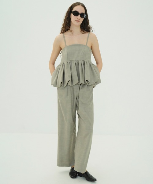 CLANE（クラネ）の「PEPLUM LAYERED ALL IN ONE（つなぎ/オールインワン・レディース・アイボリー/ブラック・0/1/2）」の20枚目の写真