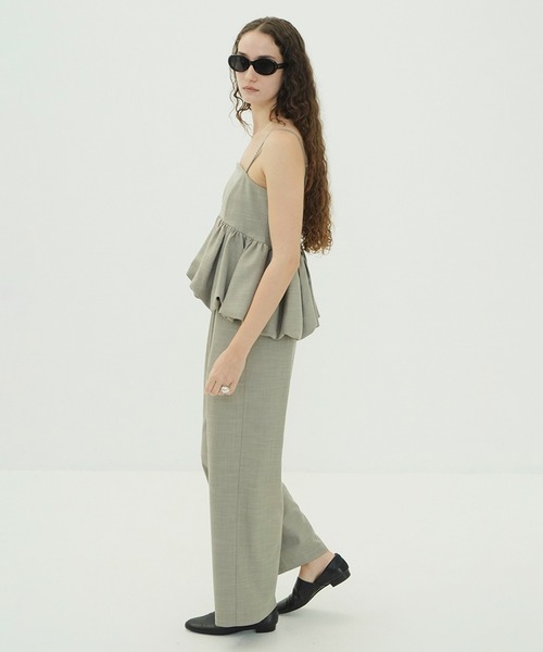 CLANE（クラネ）の「PEPLUM LAYERED ALL IN ONE（つなぎ/オールインワン・レディース・アイボリー/ブラック・0/1/2）」の21枚目の写真