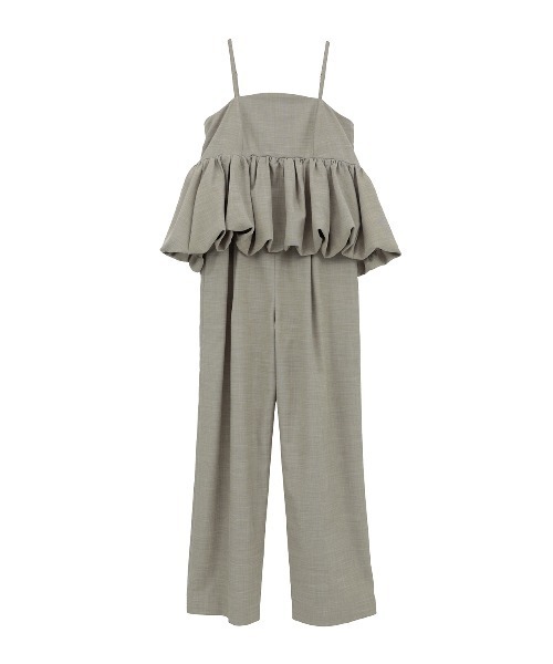 PEPLUM LAYERED ALL IN ONE（つなぎ/オールインワン）｜CLANE（クラネ 
