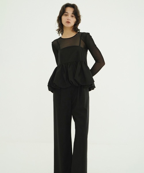 PEPLUM LAYERED ALL IN ONE クラネ　サイズ2 新作 PEPLUM LAYERED ALL IN ONE（つなぎ/オールインワン）｜CLANE（クラネ