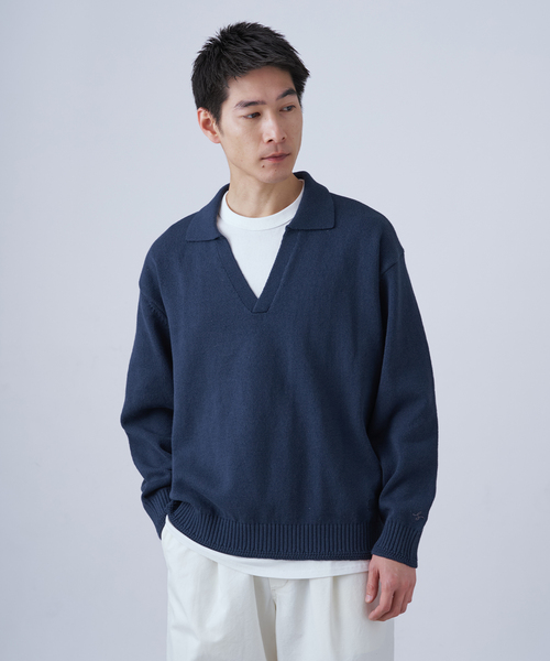 B.C STOCK（ベーセーストック）の「SCI-SCI スキッパー KNIT（ニット/セーター・メンズ・アイボリー/ネイビー・LARGE/MEDIUM）」の2枚目の写真