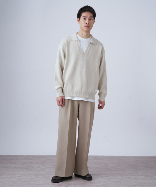 B.C STOCK（ベーセーストック）の「SCI-SCI スキッパー KNIT（ニット/セーター・メンズ・アイボリー/ネイビー・LARGE/MEDIUM）」の3枚目の写真