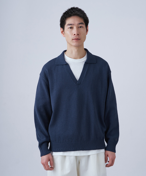 B.C STOCK（ベーセーストック）の「SCI-SCI スキッパー KNIT（ニット/セーター・メンズ・アイボリー/ネイビー・LARGE/MEDIUM）」の8枚目の写真
