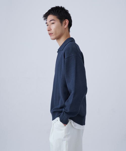 B.C STOCK（ベーセーストック）の「SCI-SCI スキッパー KNIT（ニット/セーター・メンズ・アイボリー/ネイビー・LARGE/MEDIUM）」の9枚目の写真