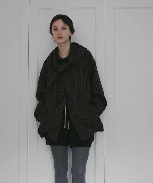 anuke（アンヌーク）の「Check Coverall Jacket（テーラードジャケット・レディース・ブラウン・38inch/36inch）」の21枚目の写真