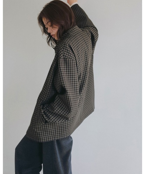 anuke（アンヌーク）の「Check Coverall Jacket（テーラードジャケット・レディース・ブラウン・38inch/36inch）」の19枚目の写真