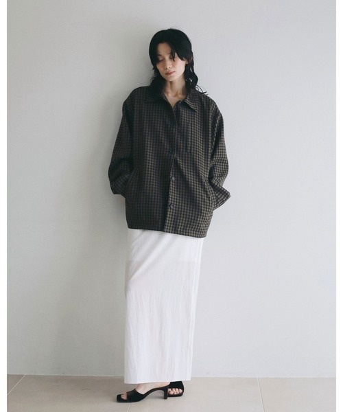 anuke（アンヌーク）の「Check Coverall Jacket（テーラードジャケット・レディース・ブラウン・38inch/36inch）」の12枚目の写真