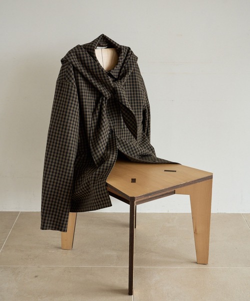 anuke（アンヌーク）の「Check Coverall Jacket（テーラードジャケット・レディース・ブラウン・38inch/36inch）」の3枚目の写真