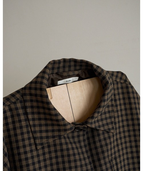 anuke（アンヌーク）の「Check Coverall Jacket（テーラードジャケット・レディース・ブラウン・38inch/36inch）」の4枚目の写真