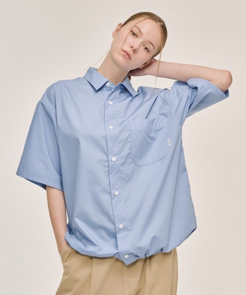 WETTEMPT(ウィテンプト)の「DRAWSTRING REGULAR S/S SHIRT / ドローコードレギュラーS/Sシャツ(シャツ/ブラウス・メンズ・ブラック/サックスブルー/チャコールグレー・SMALL/MEDIUM/LARGE)」の8枚目の写真