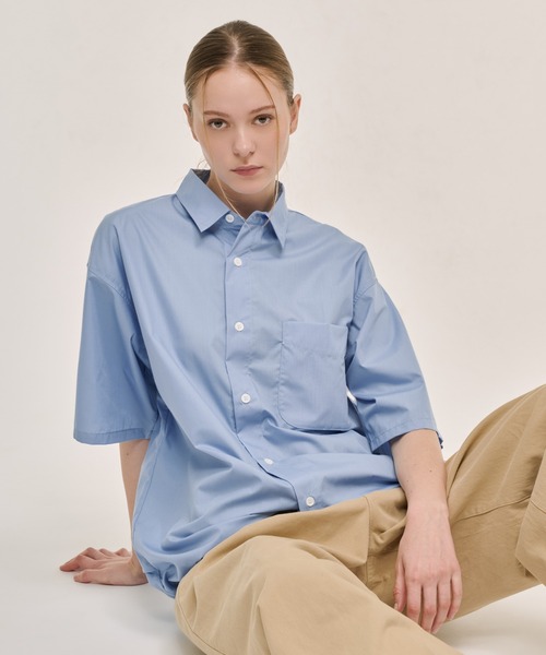 WETTEMPT(ウィテンプト)の「DRAWSTRING REGULAR S/S SHIRT / ドローコードレギュラーS/Sシャツ(シャツ/ブラウス・メンズ・ブラック/サックスブルー/チャコールグレー・SMALL/MEDIUM/LARGE)」の18枚目の写真