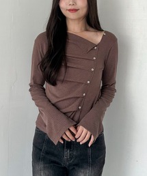 【ONかわ】2wayアシメボタンカットTOPS