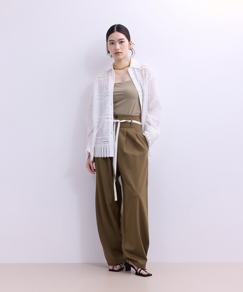 ADAM ET ROPE'（アダムエロペ）の「【WEB限定】ハイウエストカーブパンツ（その他パンツ・レディース・オフホワイト/ブラック/キャメル・34/36/38）」の8枚目の写真