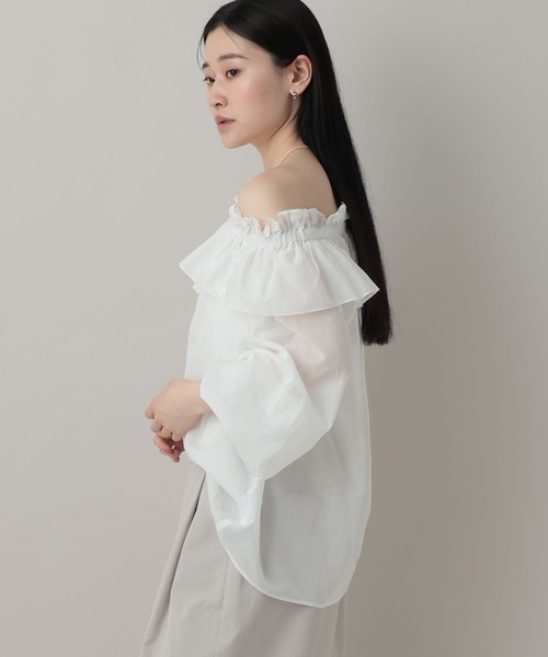 A part by(アパートバイ)の「オフショルブラウス(シャツ/ブラウス・レディース・ブラック/オフホワイト/ライトグリーン・FREE)」の7枚目の写真