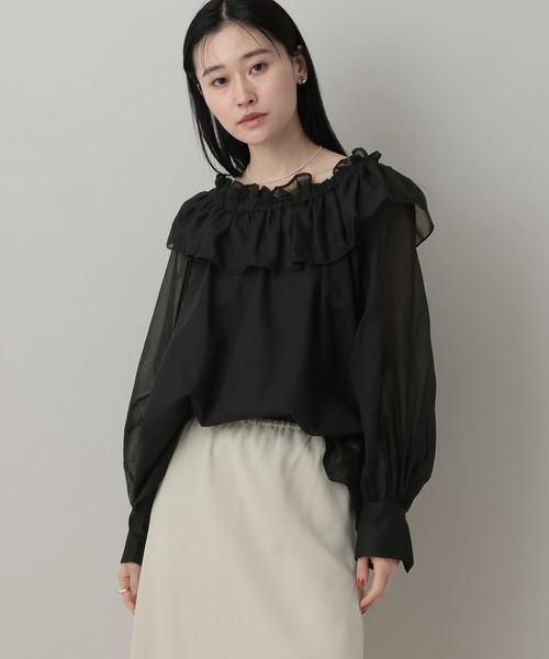 A part by(アパートバイ)の「オフショルブラウス(シャツ/ブラウス・レディース・ブラック/オフホワイト/ライトグリーン・FREE)」の16枚目の写真