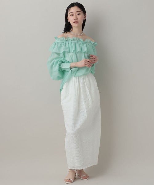 A part by(アパートバイ)の「オフショルブラウス(シャツ/ブラウス・レディース・ブラック/オフホワイト/ライトグリーン・FREE)」の18枚目の写真