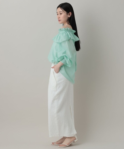 A part by(アパートバイ)の「オフショルブラウス(シャツ/ブラウス・レディース・ブラック/オフホワイト/ライトグリーン・FREE)」の20枚目の写真