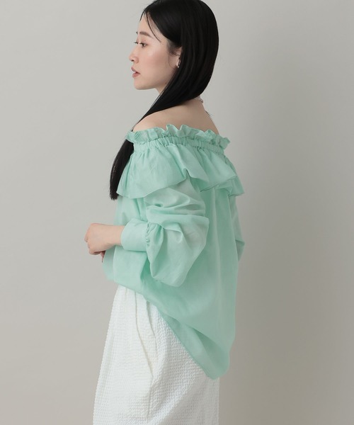 A part by(アパートバイ)の「オフショルブラウス(シャツ/ブラウス・レディース・ブラック/オフホワイト/ライトグリーン・FREE)」の22枚目の写真