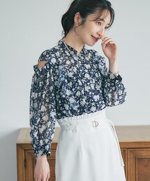 La boutique BonBon | 【最強モテ】フラワープリントカットジャガードオープンショルダーブラウス(シャツ/ブラウス)