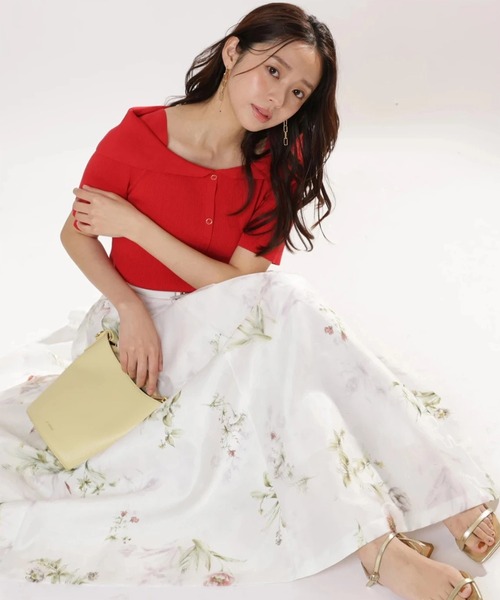 JUSGLITTY(ジャスグリッティー)の「シアーボタニカルスカート(スカート・レディース・ブルー/レッド・0/1/2)」の3枚目の写真