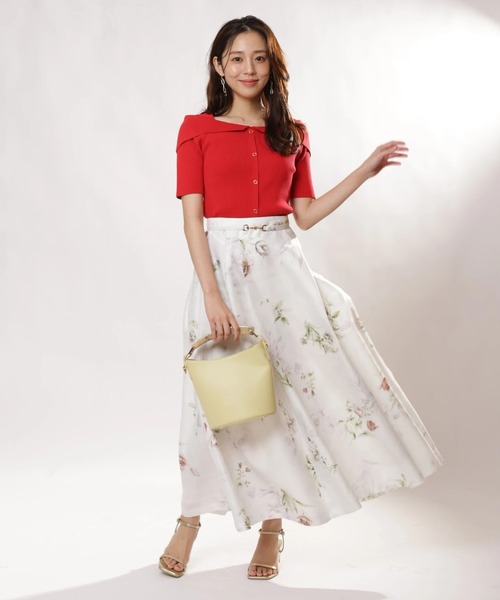 JUSGLITTY(ジャスグリッティー)の「シアーボタニカルスカート(スカート・レディース・ブルー/レッド・0/1/2)」の4枚目の写真