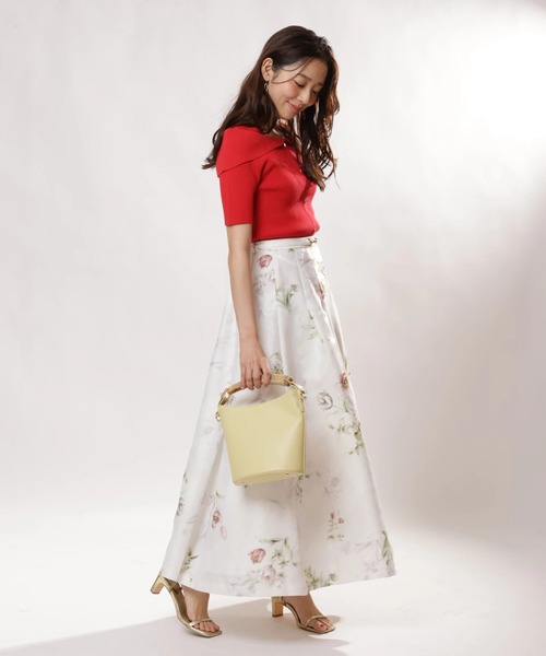 JUSGLITTY(ジャスグリッティー)の「シアーボタニカルスカート(スカート・レディース・ブルー/レッド・0/1/2)」の6枚目の写真