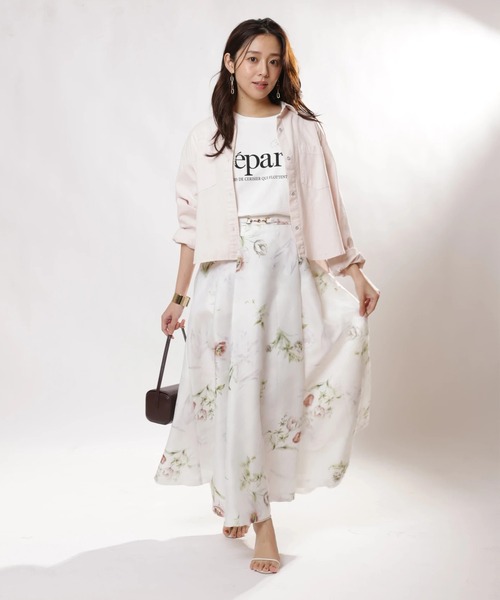 JUSGLITTY(ジャスグリッティー)の「シアーボタニカルスカート(スカート・レディース・ブルー/レッド・0/1/2)」の10枚目の写真