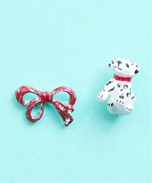 gargle（ガーグル）の「gargle ガーグル：アニマルシリーズ　ダルメシアン　犬　いぬ　リボン　ピアス（ピアス（両耳用））」