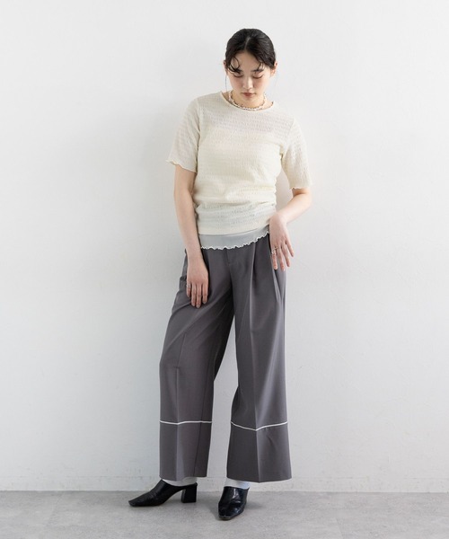 RAGEBLUE（レイジブルー）の「裾レイヤードシャーリングトップス（Tシャツ/カットソー・レディース・ホワイト/ブラック・FREE）」の3枚目の写真