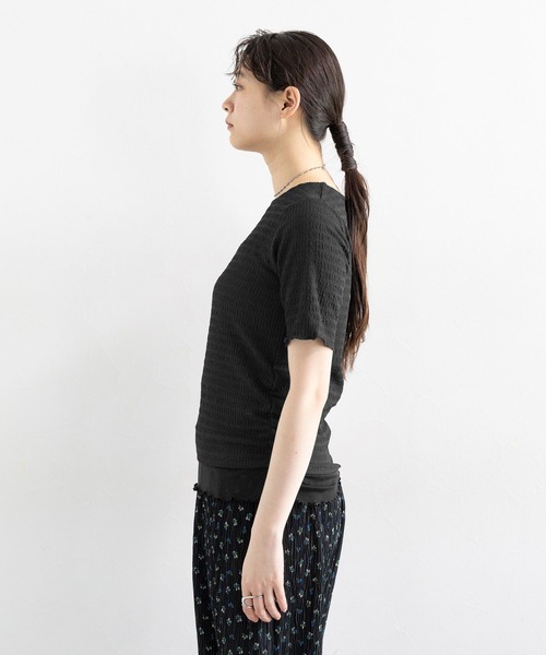 RAGEBLUE（レイジブルー）の「裾レイヤードシャーリングトップス（Tシャツ/カットソー・レディース・ホワイト/ブラック・FREE）」の11枚目の写真