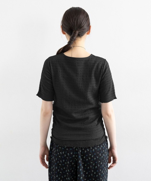 RAGEBLUE（レイジブルー）の「裾レイヤードシャーリングトップス（Tシャツ/カットソー・レディース・ホワイト/ブラック・FREE）」の12枚目の写真