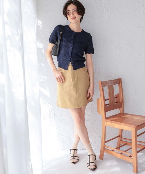 titivate(ティティベイト)の「透かし編みハーフスリーブニット(ニット/セーター・レディース・ネイビー/レッド/アイボリー/ブラック・L/M/S)」の18枚目の写真