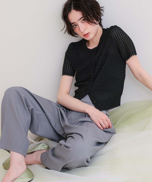 titivate(ティティベイト)の「透かし編みハーフスリーブニット(ニット/セーター・レディース・ネイビー/レッド/アイボリー/ブラック・L/M/S)」の11枚目の写真