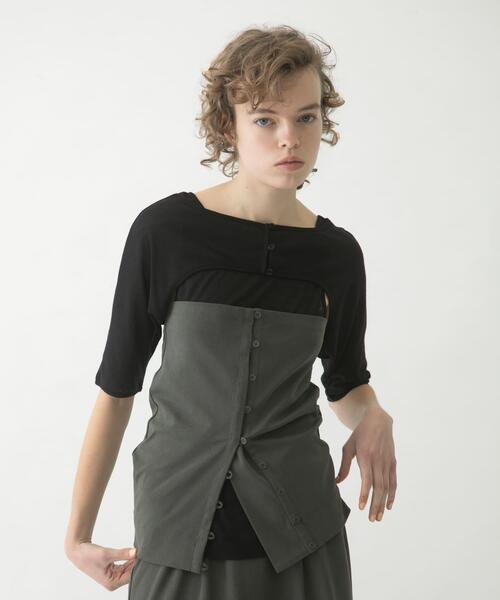 LAATO(ラート)の「mix layered tee(Tシャツ/カットソー・レディース・オリーブ/ブラック/パープル系その他・FREE)」の8枚目の写真