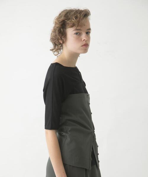 LAATO(ラート)の「mix layered tee(Tシャツ/カットソー・レディース・オリーブ/ブラック/パープル系その他・FREE)」の10枚目の写真
