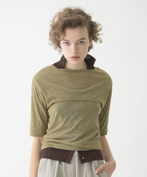 LAATO(ラート)の「mix layered tee(Tシャツ/カットソー・レディース・オリーブ/ブラック/パープル系その他・FREE)」の19枚目の写真