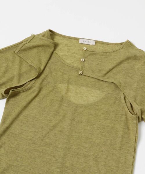 LAATO(ラート)の「mix layered tee(Tシャツ/カットソー・レディース・オリーブ/ブラック/パープル系その他・FREE)」の22枚目の写真