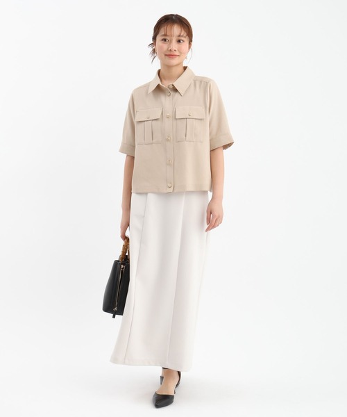 Andemiu（アンデミュウ）の「ポケツキボタンシャツ659113（シャツ/ブラウス・レディース・ベージュ/ブルー/ブラック・FREE）」の8枚目の写真