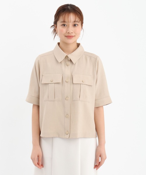 Andemiu（アンデミュウ）の「ポケツキボタンシャツ659113（シャツ/ブラウス・レディース・ベージュ/ブルー/ブラック・FREE）」の13枚目の写真