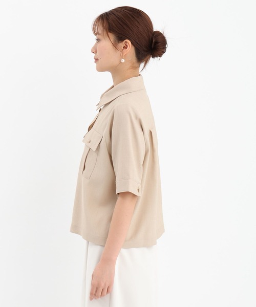 Andemiu（アンデミュウ）の「ポケツキボタンシャツ659113（シャツ/ブラウス・レディース・ベージュ/ブルー/ブラック・FREE）」の14枚目の写真