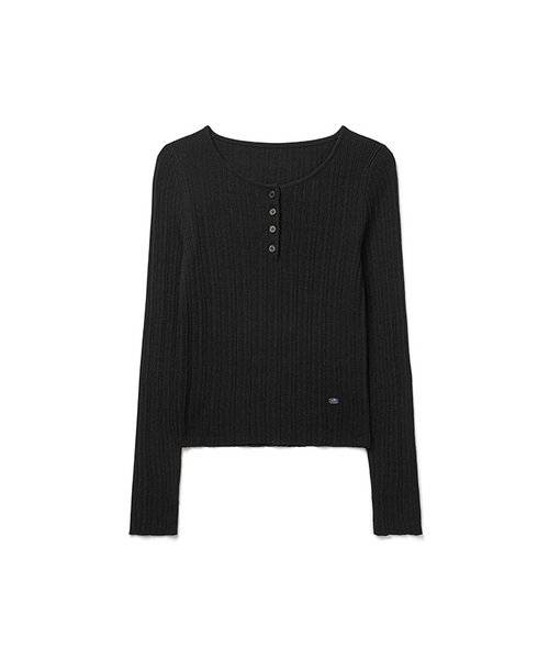 セール】[ITALY] スリムヘンリーネックリブニット 5カラー COWKT010