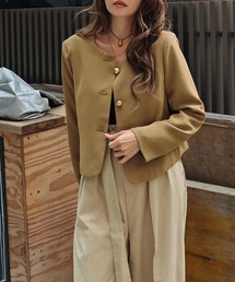 esutoreja（エストレジャ）の「ノーカラーショートジャケット（ノーカラージャケット）」