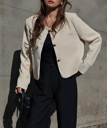 esutoreja（エストレジャ）の「ノーカラーショートジャケット（ノーカラージャケット）」