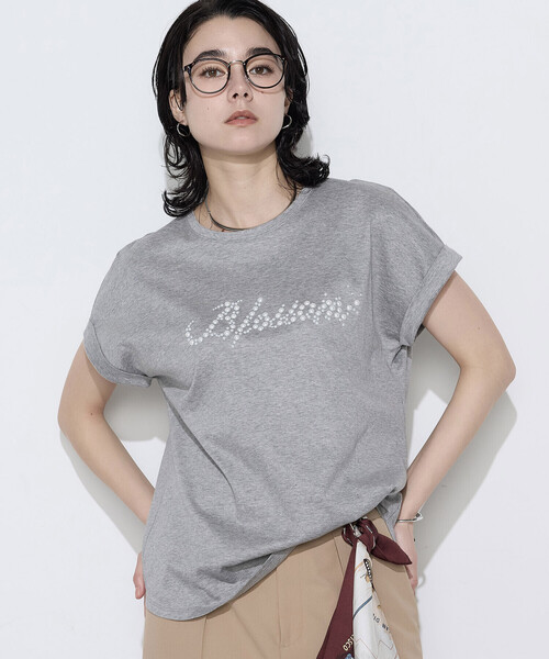 K.T KIYOKO TAKASE（キヨコタカセ）の「コットンスムース パールTシャツ（Tシャツ/カットソー・レディース・ネイビー/ホワイト/トップグレー/ミント/ブラウン・7号/9号）」の14枚目の写真