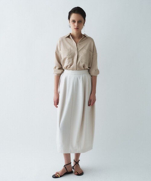 cloenc（クロエンス）の「【手洗い可】サテンスキッパーシャツ（シャツ/ブラウス・レディース・ライトイエロー系/ホワイト/ネイビー/ライトベージュ・02/01）」の12枚目の写真