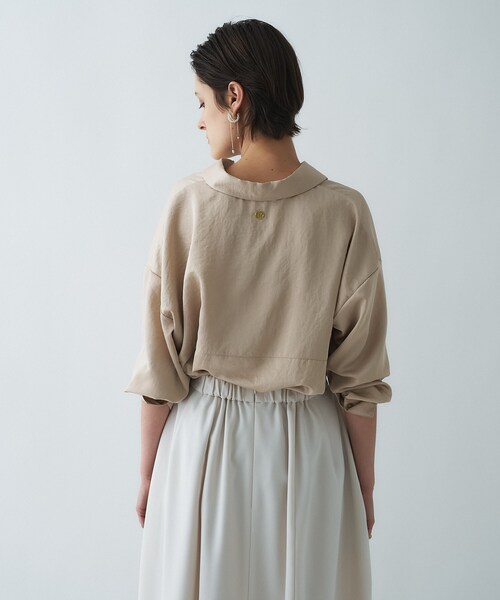cloenc（クロエンス）の「【手洗い可】サテンスキッパーシャツ（シャツ/ブラウス・レディース・ライトイエロー系/ホワイト/ネイビー/ライトベージュ・02/01）」の16枚目の写真