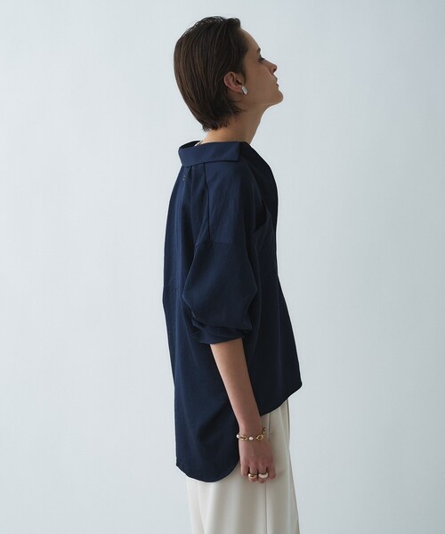 cloenc（クロエンス）の「【手洗い可】サテンスキッパーシャツ（シャツ/ブラウス・レディース・ライトイエロー系/ホワイト/ネイビー/ライトベージュ・02/01）」の22枚目の写真